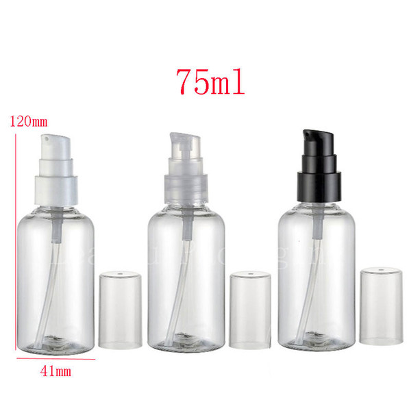 75ml empty clear cosmetic cream Bottles pump ,75g cream dispenser pump container bottles, empty transparent treatment bottle