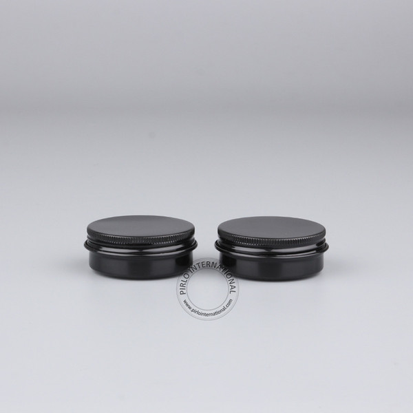 Wholesale Excellent 30g Black Aluminium Jar, 30ml/1oz Empty Metal Cosmetic Containers, 50pcs/lot Free Shipping
