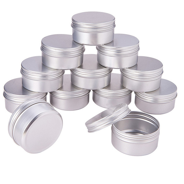 50pcs/lot 5g 10g 15g 20g 30g 40g 50g 60g Aluminum Jars Empty Cosmetic Makeup Cream Lip Balm Gloss Metal Aluminum Tin Containers