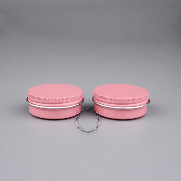 Free Shipping 50pcs/lot 30g Excellent Pink Aluminium Jar, 1oz Empty Cosmetic Containers For Perfume Balm, Metal Storage Pot Box