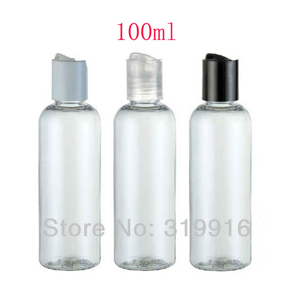 100ml X 50 empty transparent PET plastic lotion bottles with press cap lid for travelling ,shampoo bottle cosmetic packaging