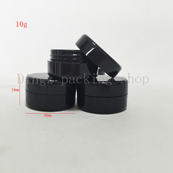 100pcs 10g black Small Empty Cosmetic Black Plastic Cream Jar 10cc Plastic Jar Black Eye Cream Bottle Cosmetic