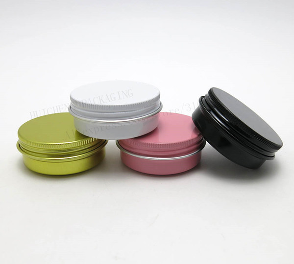 30 x 30g Empty aluminum jar 30 gram metal cream jar 1oz silver aluminum tin cosmetic container Matte Black pink gold white