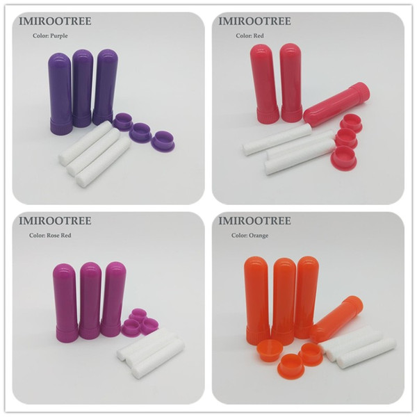 500 pcs 10 color Free shipping Blank Nasal Inhaler Aromatherapy Nasal Inhaler Sticks with Best quality Wicks D8xH51mm