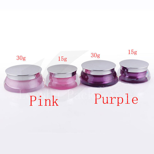 15g X 20 empty skin care cream acrylic container 15ml scallop shape acrylic cosmetic jars ,pink purple color cosmetic jar pot