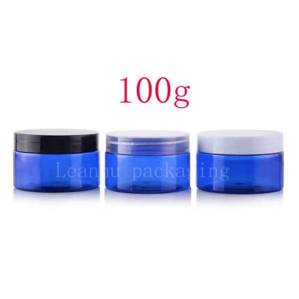 100g Blue Color PET Empty Cosmetic Cream Containers Bottle For Skin Care Cream Packaging , 3.4oz Personal Care Container Jars