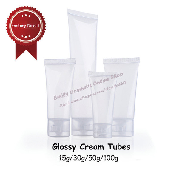 20pcs/lot 30g(ml) Clear Glossy Plastic Soft Emballage Tube Empty Hand Cream Face Cream Cleaser Packaging Containers SG30