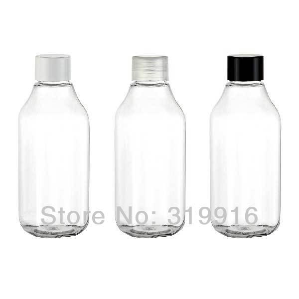 100ml transparent square long neck plastic empty PET bottle with screw cap 50pc /lot free shipping