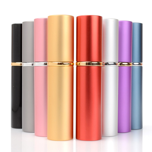 High Quality Refillable 5ml Perfume Glass Bottle Small Empty Aluminum Perfume Bottle Travel Metal Parfum Atomizer Wholesale