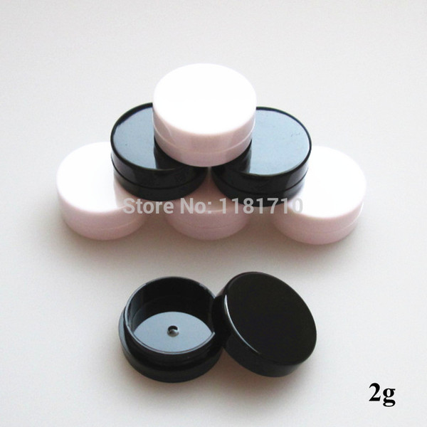 2g Black White Cosmetic Jar Refillable Plastic Eye Cream Bottle Make Up Jar UV-resistant Black and White Color