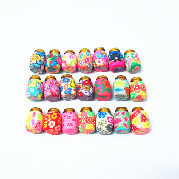 0.5ml handmade polymer clay perfume bottle with cork,empty small cork glass bottle,fimo pendant fragrance jewelry bottle essential oil vials