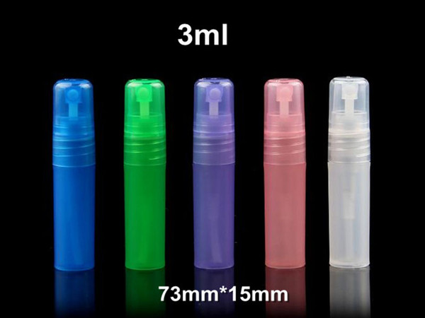 3ml Frosted Plastic Atomizer Bottle Travel Makeup Perfume Spray Refillable Bottle Free Shipping