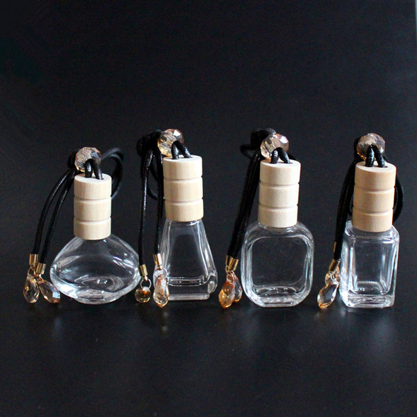 5ml 8ml 12ml Hanging Car Perfume Bottles Car Pendant Accessories Bottle Empty Glass Cosmetic Perfume Packaging Bottle Wholesale