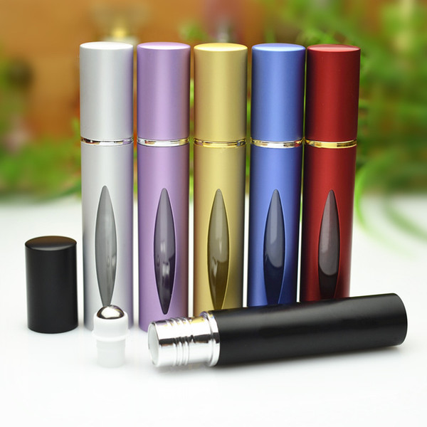 10ml Roll on Bottle Metal Refillable Roller Perfume Bottle Aluminum Essential Oil Bottle for Eye Massage Portable Glass Roll On Vials