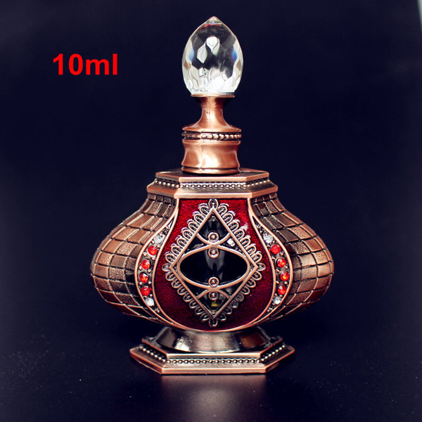 10ml Vintage Metal Perfume Bottle Retro Arab Style Essential Oil Bottle Antiqued Alloy Wedding Craft Gift
