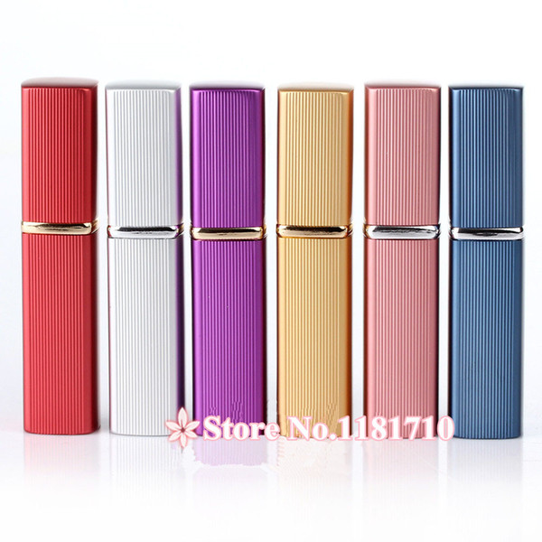 Mini 6ml Aluminum Perfume Spray Bottle Metal Empty Cosmetic Glass Bottle Makeup Refillable Atomizer