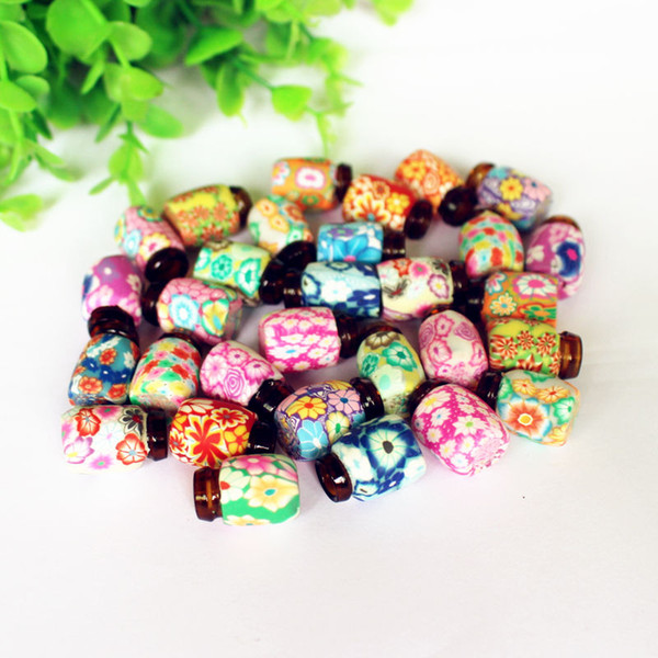 2ml Polymer Clay Perfume Bottle with Natural Wood Cork Small Perfume Necklace Pendant Essential Oil Glass Bottle with Wood Stopper