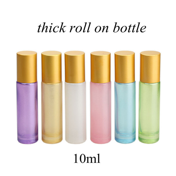 High Quality 10ML Thick Glass Roll On Bottle Empty Refillable Perfume Bottle Essential Oil Vials with Stainless Steel Roller Ball
