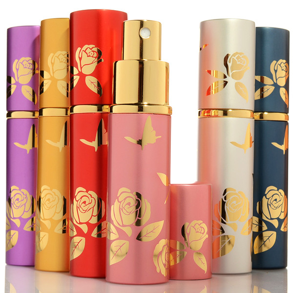 Luxury 10ml Metal Perfume Bottle Aluminium Refillable Atomizer Portable Glass Spray Bottle Empty Scented Atomizers Christmas Gift