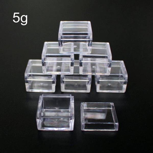 5g small Square Clear Cream Jar 5cc Cosmetic Plastic Jar Cosmetic Packaging Bottle Powder Container Make Up Case Sample Pot