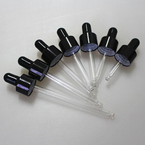 Black Cap Aluminum Dropper Lid with Black Latex Head,Match with 5ml\10ml\15ml\20ml\30ml\50ml\100ml Essential Oil Bottle Glass Bottle