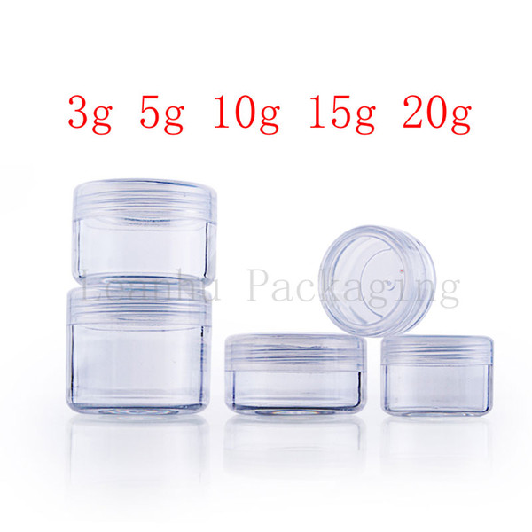 empty transparent small round plastic display bottle pot clear cream jar for cosmetic packaging ,Mini cosmetic sample container