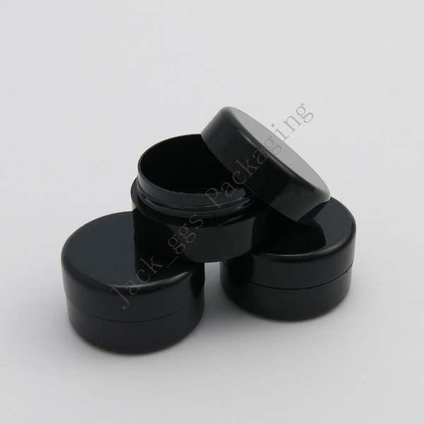 Hot sale 100 x 5g Black Empty Plastic Cosmetic Jar Small Sample Makeup Sub-bottling nail powder case