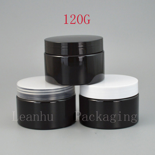 Black Plastic Cream Jar With Black/White/Transparent Screw Cap,120CC Homemade Refillable Cream Jars Cosmetic Packaging,Wholesale