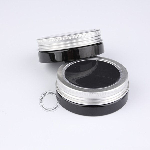 10pcs High Quality 50gram Black Plastic Cream Jar + Silver Lid PET Facial Mask Bottle With Visible Window Makeup Tools For Women
