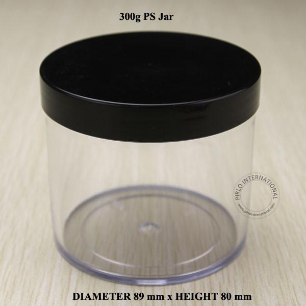 300g/10oz Empty Plastic Jar With BLack Lid 300ml PS Containers For Makeup Hand Cream Cosmetic Packaging Pot 10pcs Free Shipping