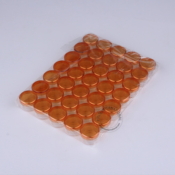 Free Shipping 5g High Quality Orange Lid Plastic Jar 5ml Mini Empty PS Cosmetic Containers For Cream,Powder,Nail Art 35pcs/lot