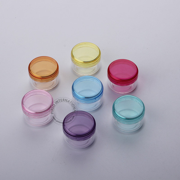 100pcs/lot 5g Small Plastic Jar Sample Containers 5 Gram Empty Cosmetic Packaging Pot For Nail Art Split charging Container