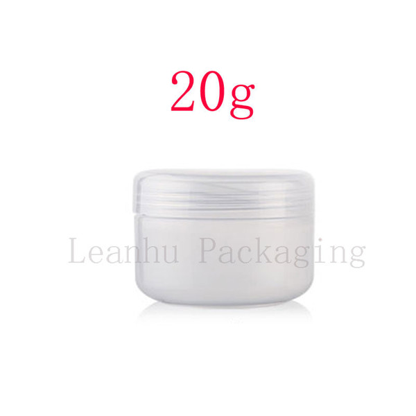 20g X 50 empty cosmetic cream container , natural color skin care cream plastic bottle with screw cap 20ml Cosmetic Packaging