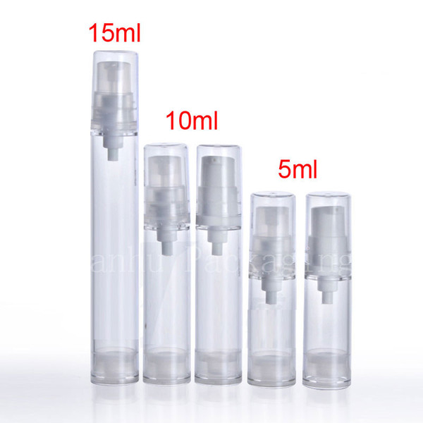 10ml empty airless pump plastic bottles , DIY 10CC vacuum emulsion bottle with lotion pump on the travelling cosmetic packaging