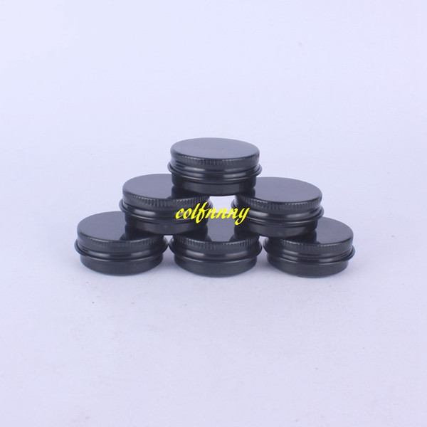 500pcs/lot 15g Black Aluminum Jar 15ML Empty Small Lip Oil Cosmetic Eye Cream Bottle Batom Travel Lotion Tin Container