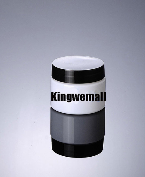 Wholesale 300pcs/lot Capacity 50g 50ml Empty PET White Cream Jar with Black Lids For Cosmetic Packaging GWB03