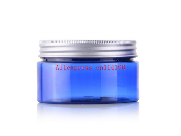 NEW 100g round blue color empty Plastic Cream mask PET bottles jars containers for cosmetic packaging skin care cream tin 100ml