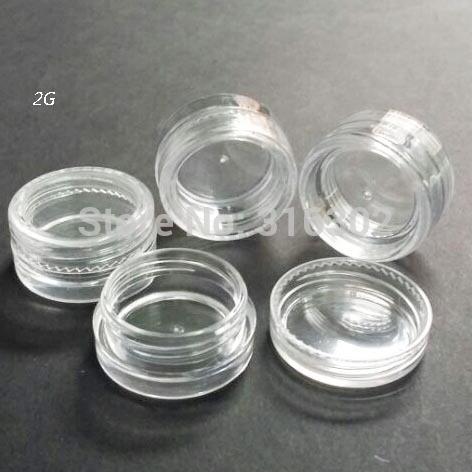 Promotion 100pcs 2g Transparent Cream Jar,2ml Clear Plastic jar, empty cosmetic containers