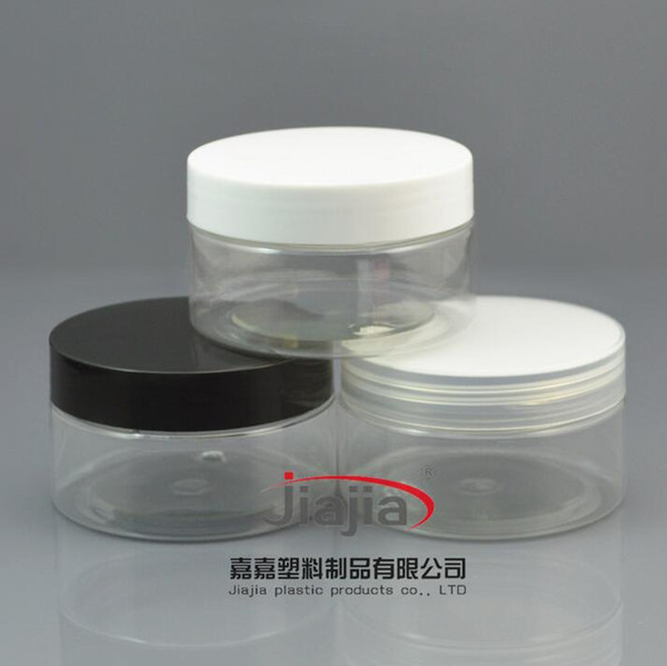 120ml Empty Container for Styling Gel x 120g Cream Jar PET Packaging Clear Jar with clear/white/black lid,thick base