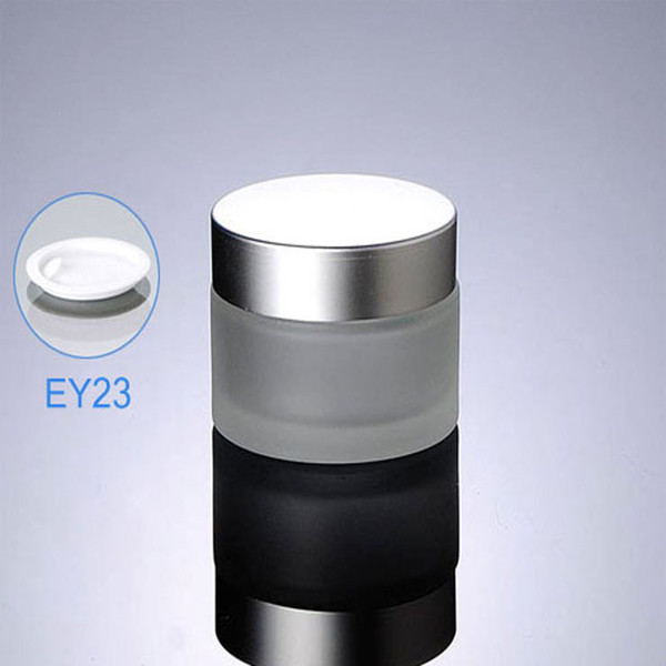 300pcs/lot 50g(50ml) Frosted Glass cream jar,Glass bottle with Silver lids, cosmetic container,cosmetic packaging