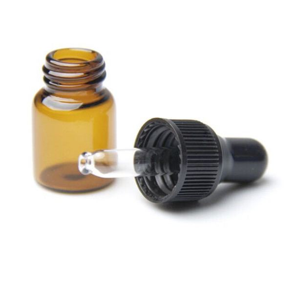 Free Shipping 500pcs 1ML Small Glass Dropper Bottle 1cc Mini Glass Vial With Pipette Dropper, High Quality Glass Bottle