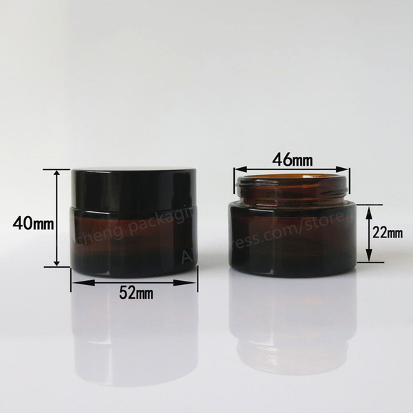 200 x 30G amber glass cream jar with black lid, 1 oz width mouth glass bottle for cosmetic use