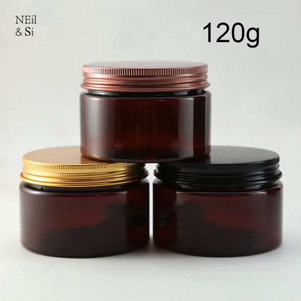 Brown 120g Plastic Cream Bottle Refillable Cosmetic Body Lotion Jar Mask Powder Storage Container Free Shipping