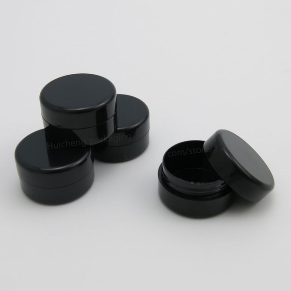 100 x 5G Black Empty Plastic Cosmetic Jar Small Sample Makeup Sub-bottling nail powder case