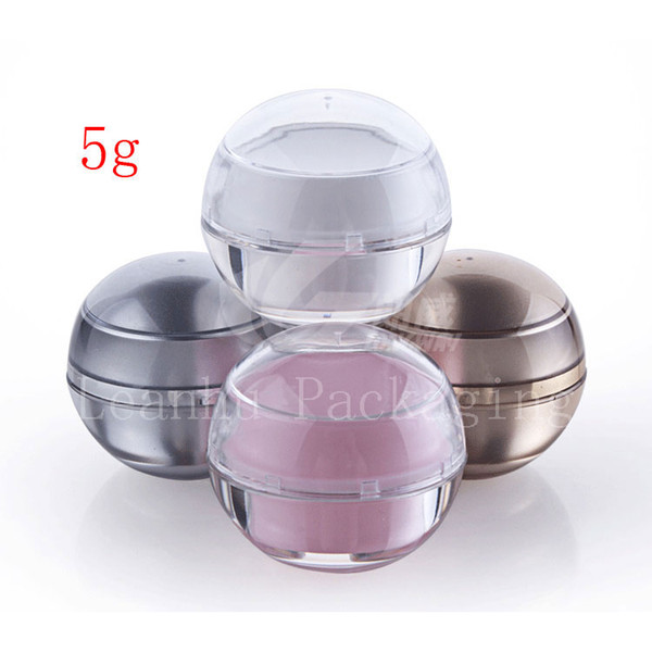30pc/lot 0.17oz empty sample Cosmetic Cream Jar container ,Cosmetics Packaging,5g luxury Acrylic Ball shape cream Jar container,
