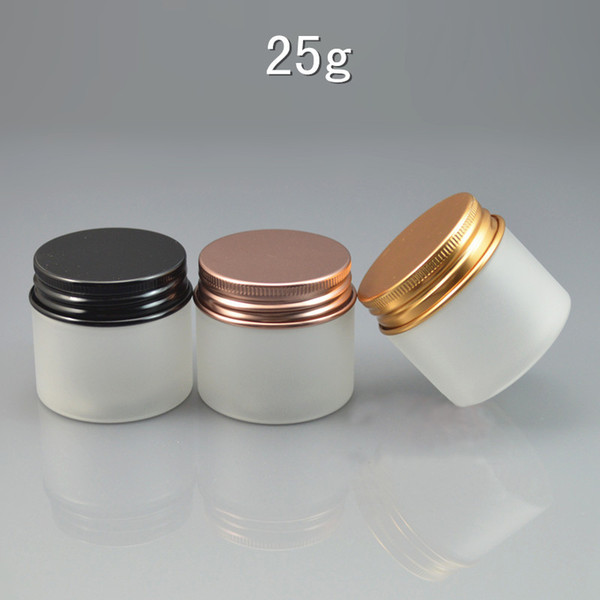 50pcs/lot 25ml Frosted Plastic Cosmetic Jar Serum Bottle Aluminum Cap 25cc DIY Refillable Hand Cream Case
