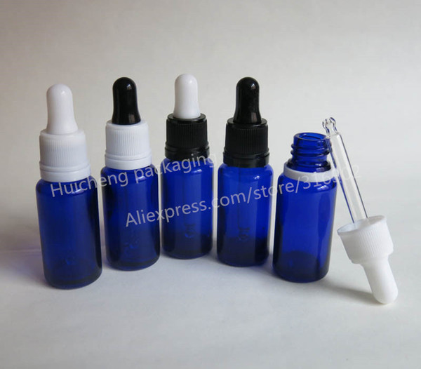 200 x 15ml Cobalt Blue Glass Dropper Bottle 1/2 oz glass bottle blue with tamper evident pipette dropper