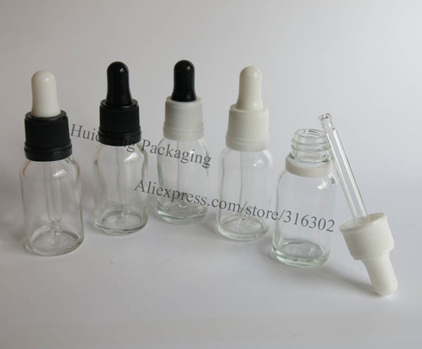 ]200 x 15ml Clear Glass Dropper Bottle,1/2oz Transparent Glass Essential Oil Bottle With Tamper Evident Dropper,