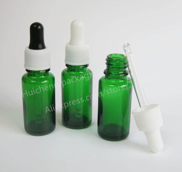 200 x 15ml Green Glass Dropper Bottle 1/2oz Glass Essential Oil Bottle With Plastic Dropper Dropper Container