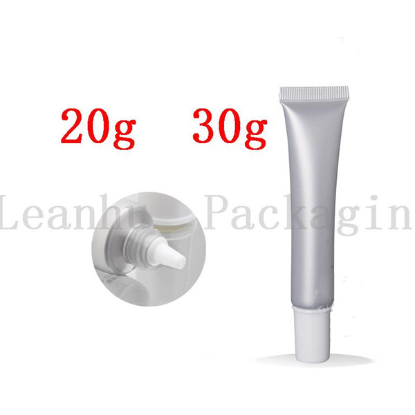 20g 30g silver Empty Cosmetic Containers Plastic Tubes Containers For Eye Creams, Gels Refillable Tube Plastic Tube With Lid